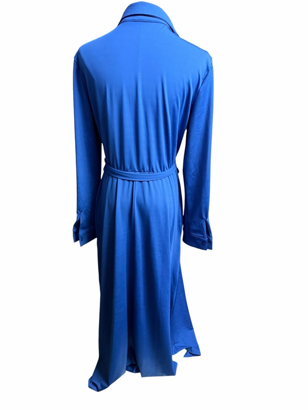 Classic Collared Maxi Shirt Dress in Cobalt Blue - Picture 4 of 4